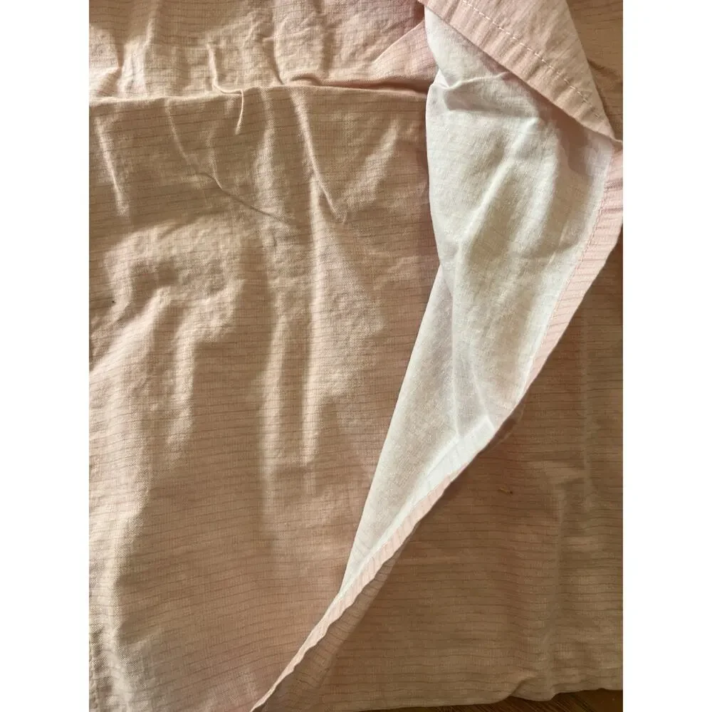 2PCs Embroidered Cat Kitten Cottage 100% Cotton Pink Duvet Cover Set Twin XL